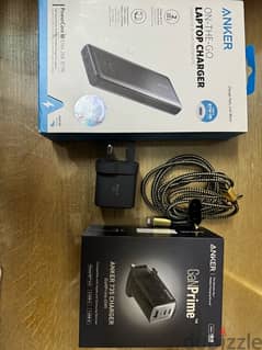 Anker charger 65W , golden lightning cable and 87W power bank 0