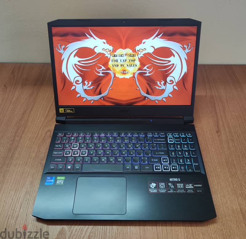 Acer nitro 5 RTX 3060 6gb intel i7 11800H rgb gaming laptop 11  جيل 4