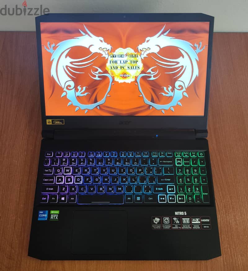 Acer nitro 5 RTX 3060 6gb intel i7 11800H rgb gaming laptop 11  جيل 9