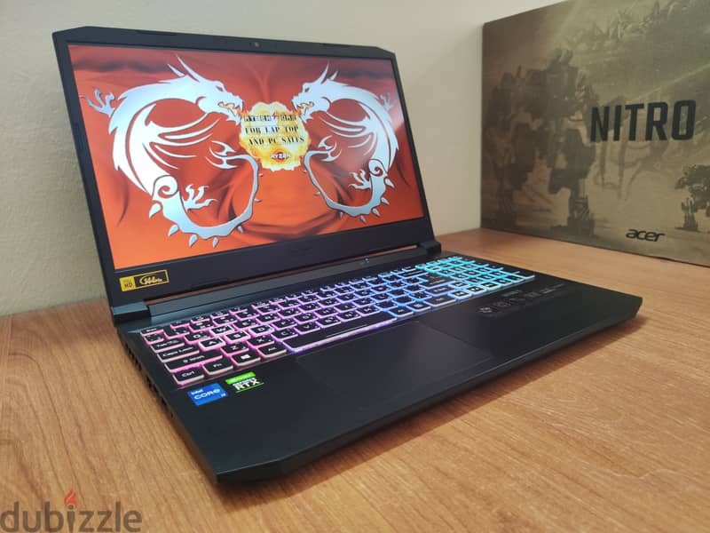 Acer nitro 5 RTX 3060 6gb intel i7 11800H rgb gaming laptop 11  جيل 10