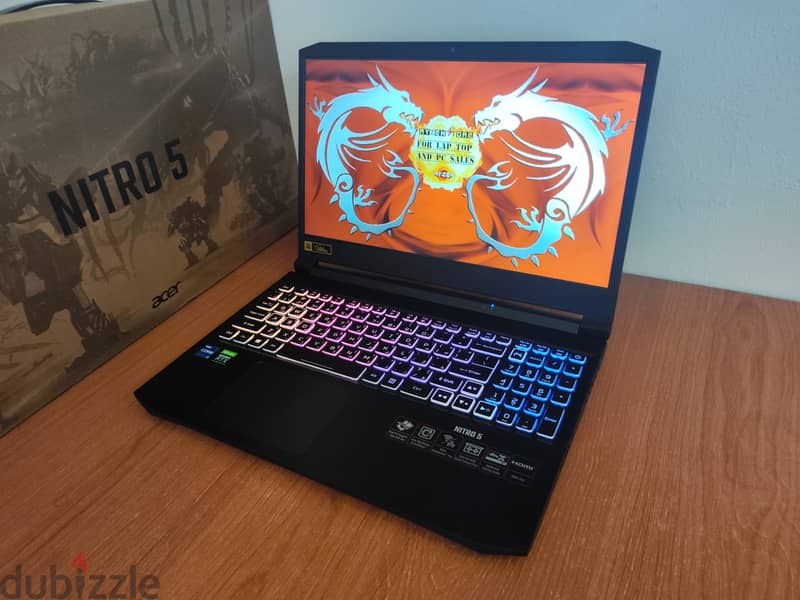 Acer nitro 5 RTX 3060 6gb intel i7 11800H rgb gaming laptop 11  جيل 12