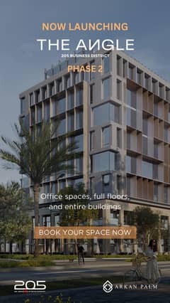 Office for sale 102 meters fully finished + AC, a very prime location on the Axis directly near to Arkan Mall, and instalments for the longest period