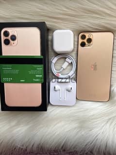 iphone 11 pro max gold 256 giga with box and all accessories