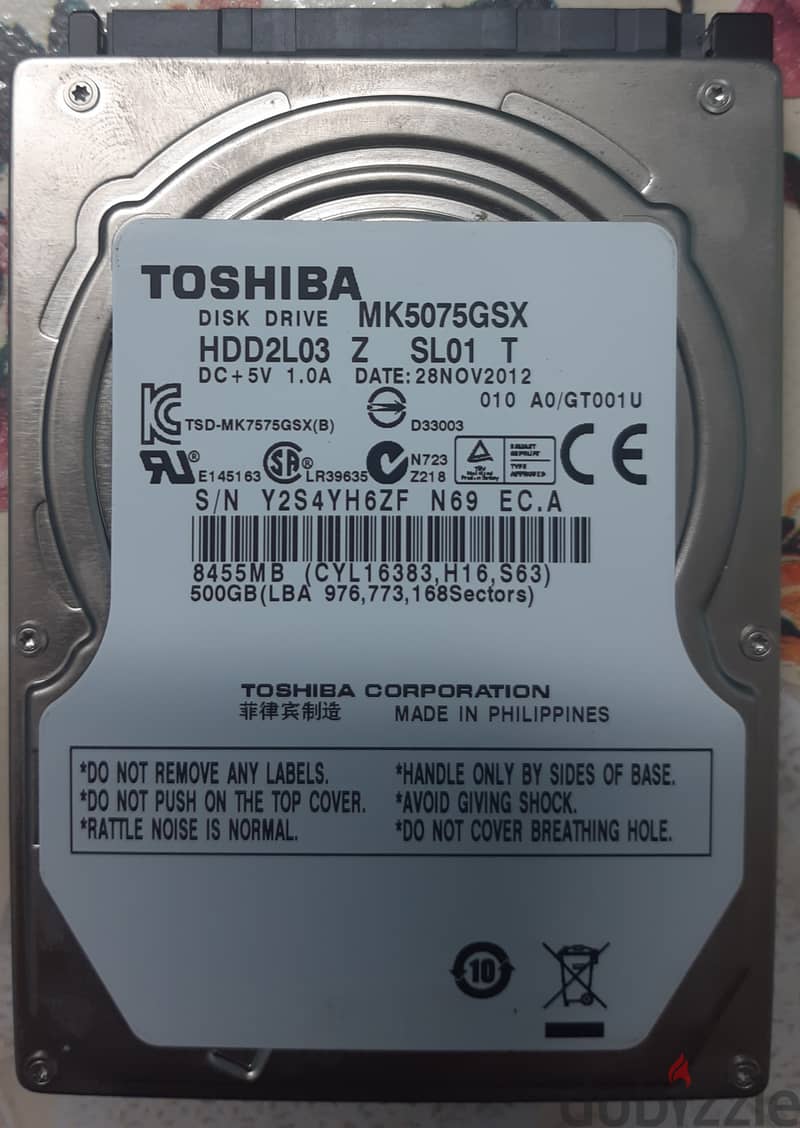 Hard 500GB toshiba 0