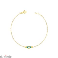 Classic Marquise Babyblue Evil Eye Gold Bracelet 0