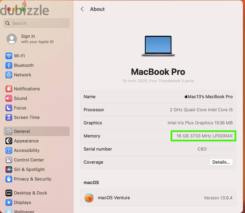 MacBook Pro13”2020-Core i5Touch barالجهاززيرو في الضمان 4