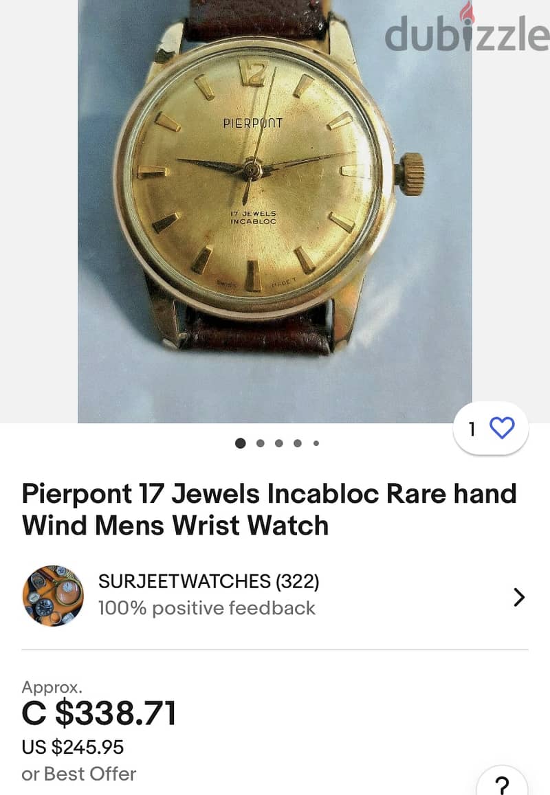 للهواه . . . انتيك ملو يدوي  . . Original Swiss Made PIERPONT 4