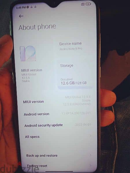 redmi note 8pro  6ram 128 3