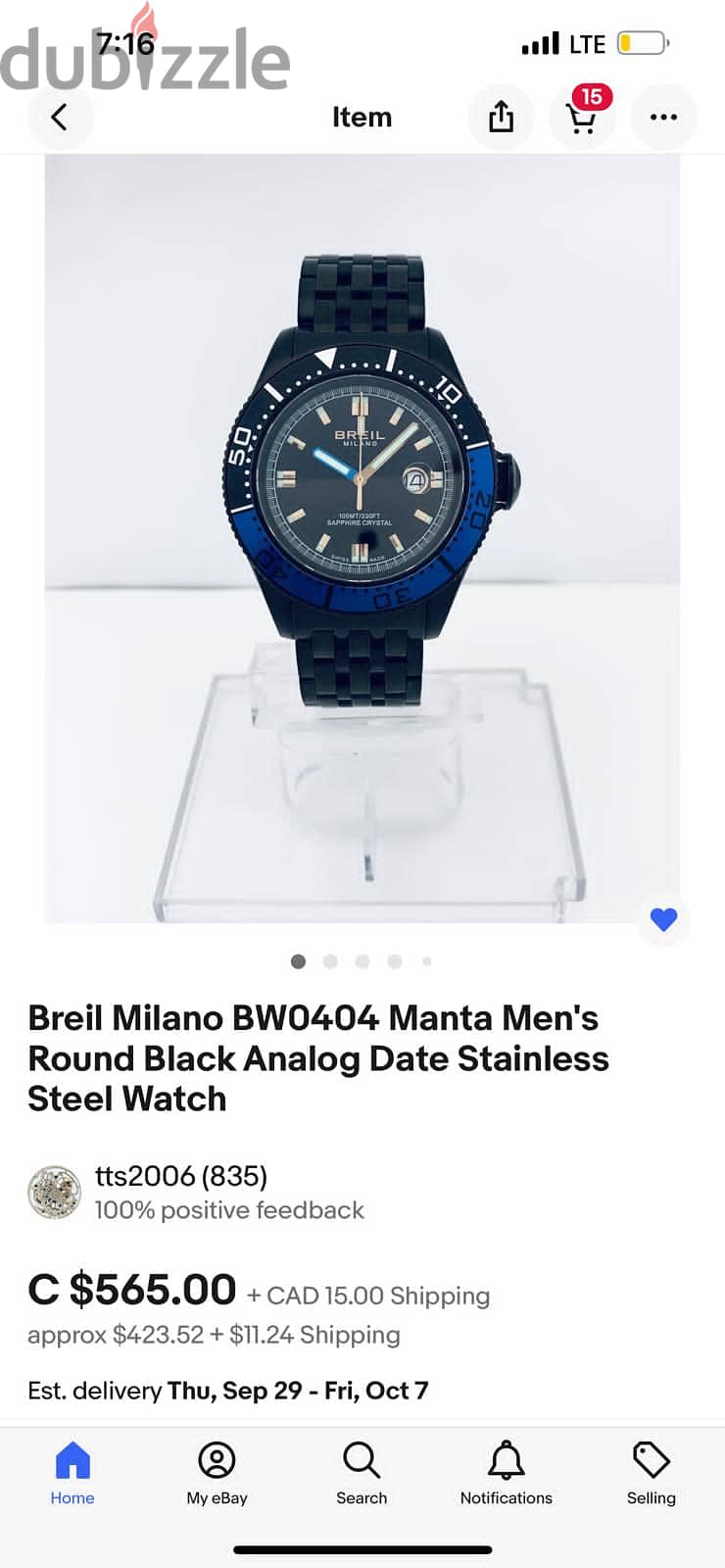 Breil milano brand new black with tags original made Swiss 3