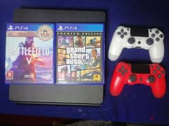 ps4 slim 500gb + 2 high copy controllers + 2 cds