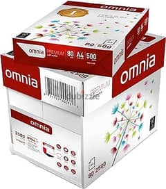 Omnia Printing - ورق امنية and Copy Paper, 80g, Pack of 5 Pieces