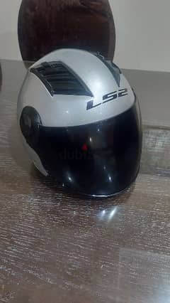 خوذة ال اس تو هاف هيلميت Grey LS2 half helmet , Black windscreen