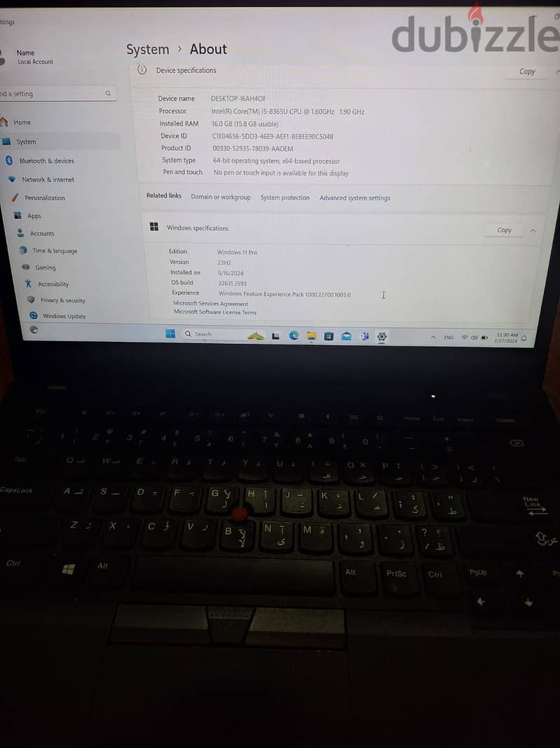 Laptop Lenovo ThinkPad T490 with Privacy filter 3M 1