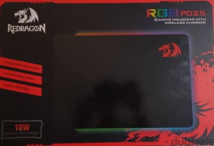لوحة ماوس ألعاب Redragon RGB p025 مع شاحن لاسلكي 10 وات جديدة