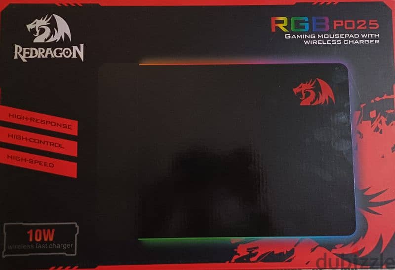 لوحة ماوس ألعاب Redragon RGB p025 مع شاحن لاسلكي 10 وات جديدة 0