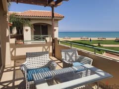 Chalet for sale, 150 meters, immediate receipt, fully finished, ready to move in, La Vista Gardens, Ain Sokhna, first row on the sea, next to Porto So