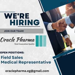Oracle Pharma is Looking for Field Sales and Medical Representative!