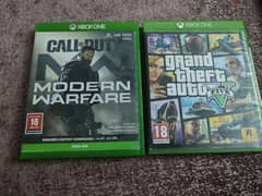 Xbox one cd  GTA5&CALL OF Duty modern warfare الوحده ب ٥٠٠ 0