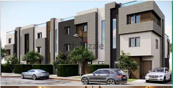 200 m townhouse for sale in Taj City Compound, with a 10% down payment, longest payment period, villas only compound, construction rate 50%, Clubhouse
