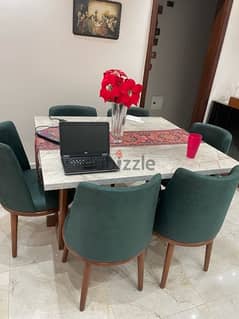 Dinning Table with 6 chairs ترابيزة سفرة مع ٦ كراسي