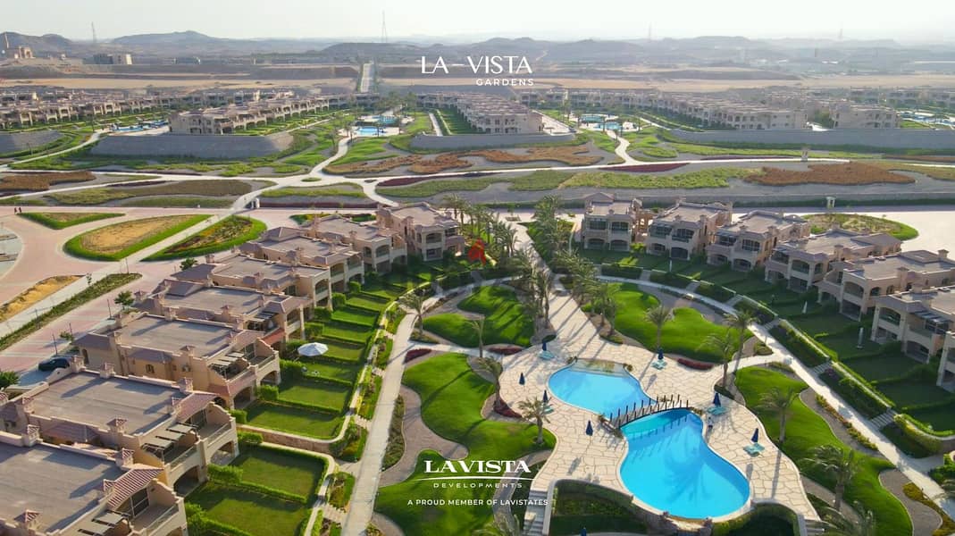 شاليه ارضي بجاردن غرفتين للبيع في قرية لافيستا جاردنز العين السخنه فيو رائع Garden chalet for sale in La Vista Gardens Ain Sokhna Village 9