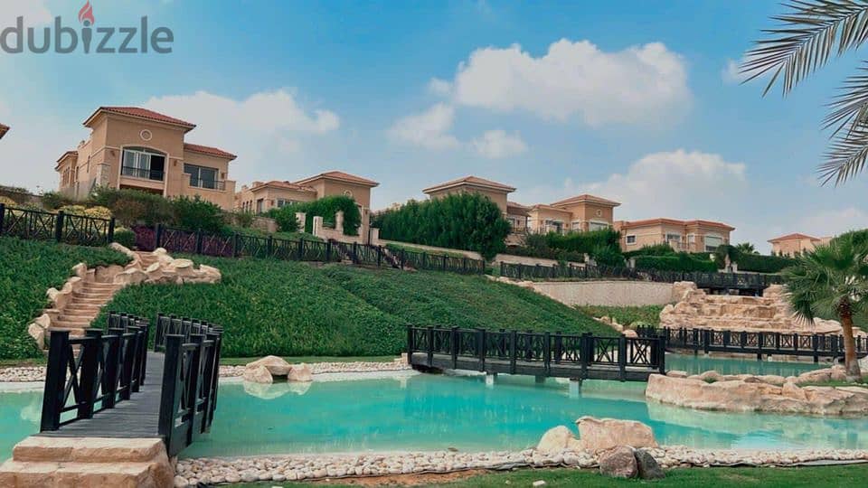 Stone villa, 295 m, for sale in Telal East Compound, Fifth Settlement, next to Mountain View and Palm Hills, New Cairo, installments 9