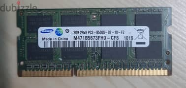 RAM Samsung 2GB 2rx8 pc3-8500s-DDR3