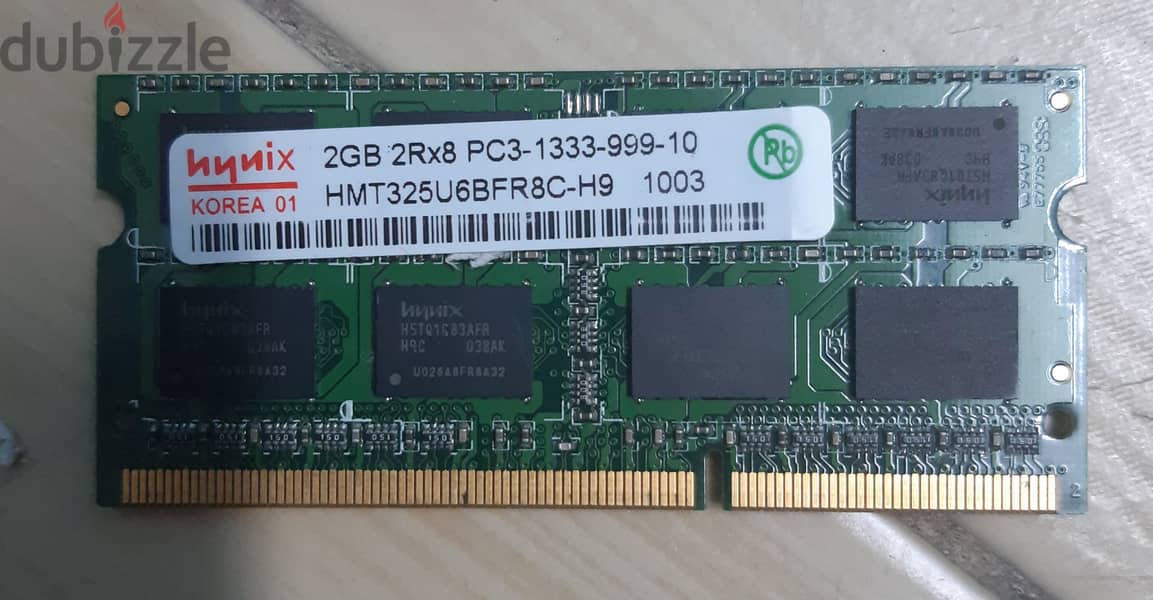 Hynix ram 2GB 2Rx8 PC3-1333-999-10 0