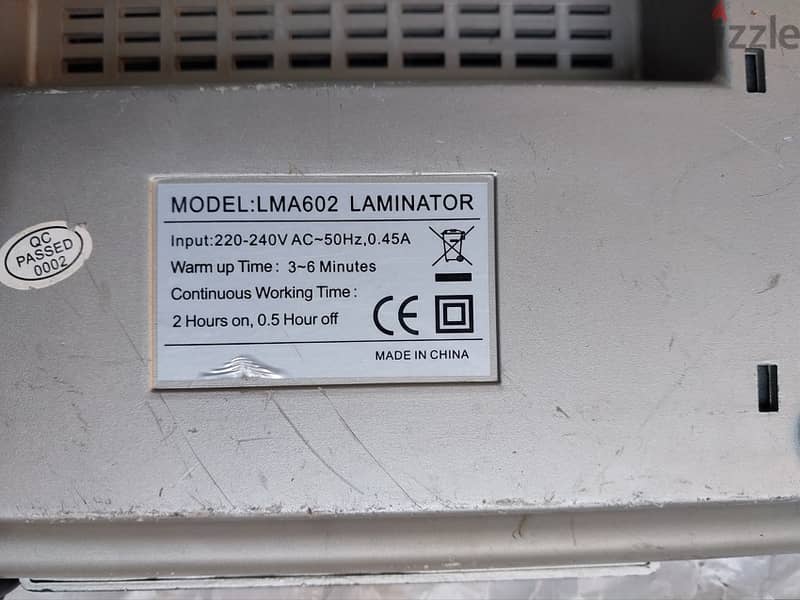 للبيع ماكينة تغليف الورق LAMINATOR  MACHINE بسعر 450 جم للوحدة 5