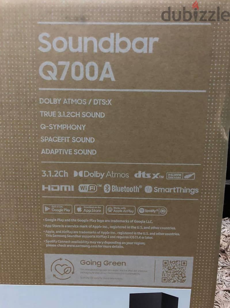 Samsung Q700A Sound Bar 3.1. 2 Channel, Black Q700A  جديد 2