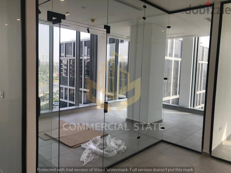 Finished Office for Rent 154m-CFC-مكتب جاهز للايجار في كايروفستيفال 4