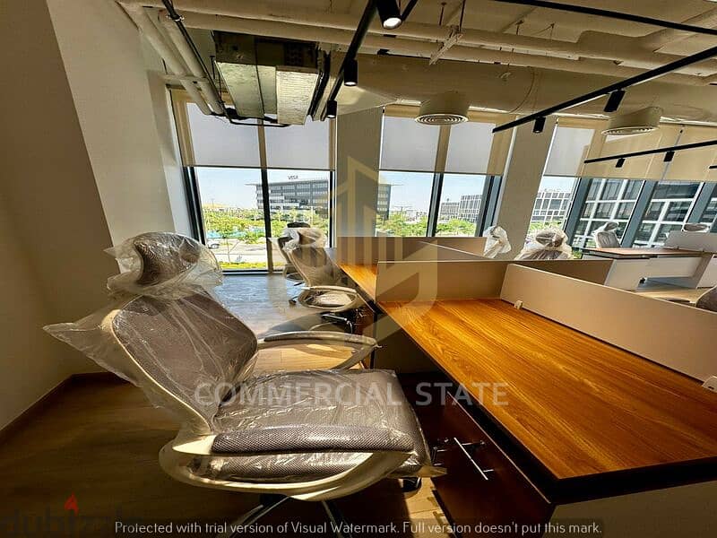 Furnished Office for Rent 95m in CFC-مكتب مفروش للايجار-كايرو فيستيفال 1