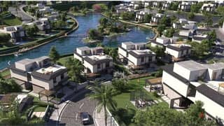 Duplex garden Resale prime location view Lagoon in Compund Telal east new cairo