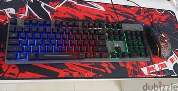 rgb gaming keyboard and mouse and mouse pad