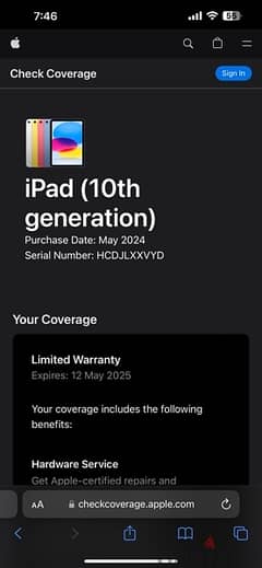 iPad 10 generation 64GB WIFI ضمان ٩ شهور 0