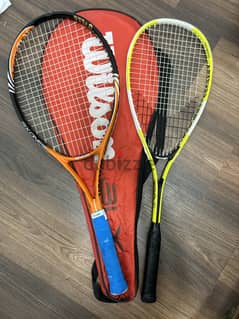 Racquets wilson tennis and artengo squash