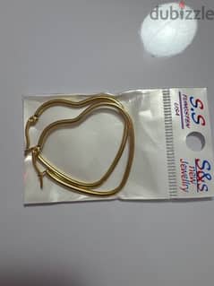 stainless heart-shaped hoop earrings 0