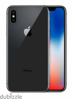 Black iPhone X with 256GB storage and 5.8-inch screen.