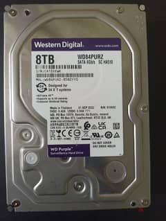 Western Digital 8TB WD84PURZ Surveillance Hard Drive - Unused 0