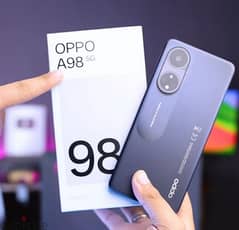 هاتف  oppo a98 5g حاله كسر زيرو استعمال شهر فقط بطاريه100٪ 16g ram 0