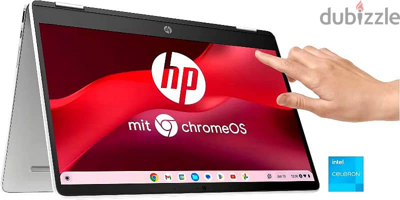 جهاز HP لسة جديد من شهرين - في الضمان  تاتش - لون ابيض - شاشة 360 0