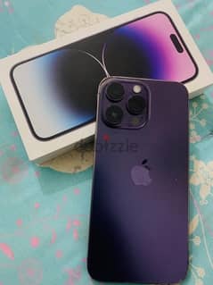 iphone 14 pro max 256 giga battery 92% purple with box zerooo