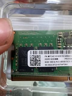 8GB 4800MHz Laptop Memory DDR5 8GB 1RX16 PC5-4800B رامات DDR5