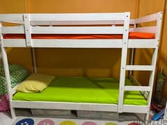 ikea bunk bed & 2 ikea mattresses available