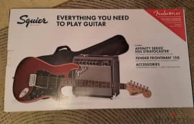 Squier Affinity Series HSS Stratocaster Electric Guitar, Red