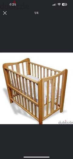 baby crib foldable wooden with mattress 0