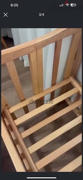 baby crib foldable wooden with mattress 2