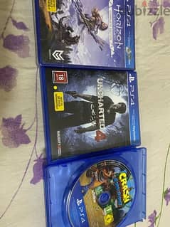 uncharted 4 / horizon zero dawn / crash ( ps4 cd )