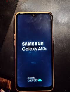 Samsung Galaxy A10s in good condition with a cover and a screen