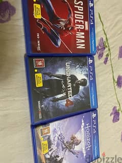 spider man marvel / uncharted 4 / horizon zero dawn ( ps4 cd )